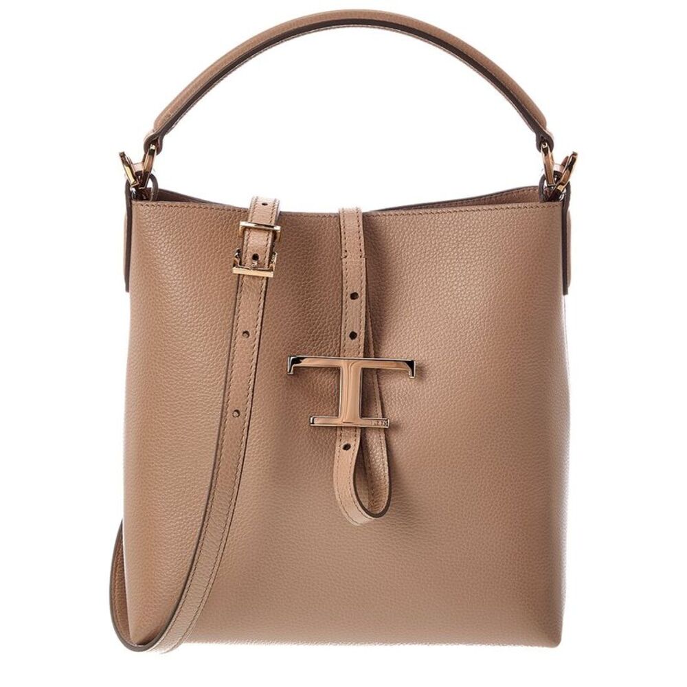 Tod's T Timeless Pendant Bucket Bag, Beige